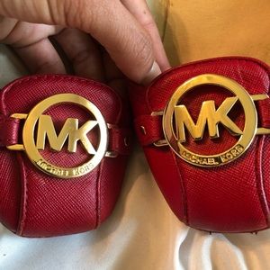 Michael Kors Fulton Saffiano Moccasin Red Flats